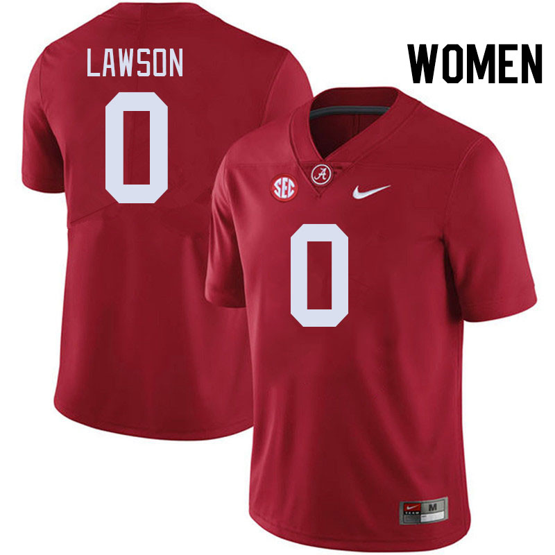 Women #0 Deontae Lawson Alabama Crimson Tide College Football Jerseys Stitched-Crimson